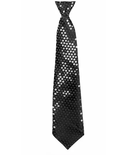 Svart slips med transparenta paljetter vuxen, image 2