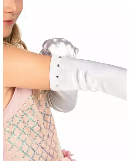 Långa vita handskar barn, image 2