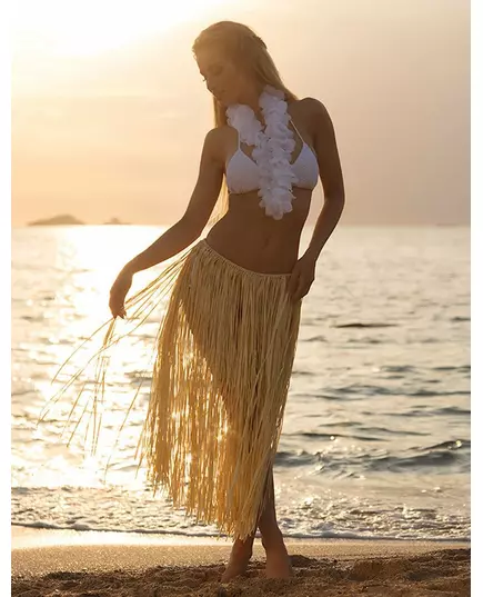 Lång naturlig hawaiikjol av raffia vuxen, image 2