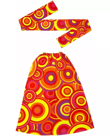 Set med pannband och benvärmare 70-tal orange bubbles vuxen, image 2