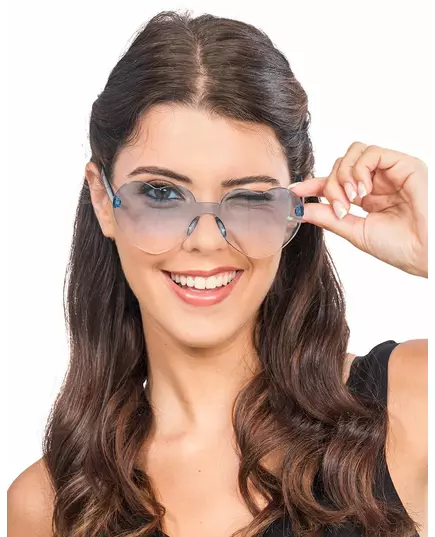Hjärtglasögon med blå rökfärgade glas vuxen, image 2
