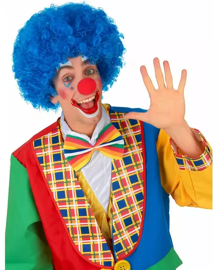 Blå clownperuk med komfort vuxen, image 2