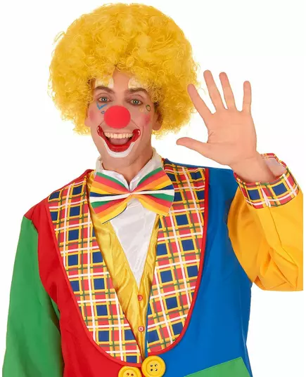 Gul bekväm clownperuk vuxen, image 2