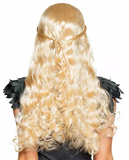Lång blond peruk med små flätor dam, image 2