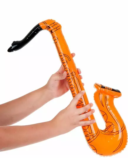 Uppblåsbar orange saxofon för vuxen, image 2