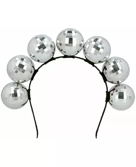 Pannband med silverfärgade discokulor vuxen, image 2