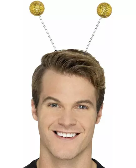 Diadem med glittriga guldfärgade bollar vuxen, image 2