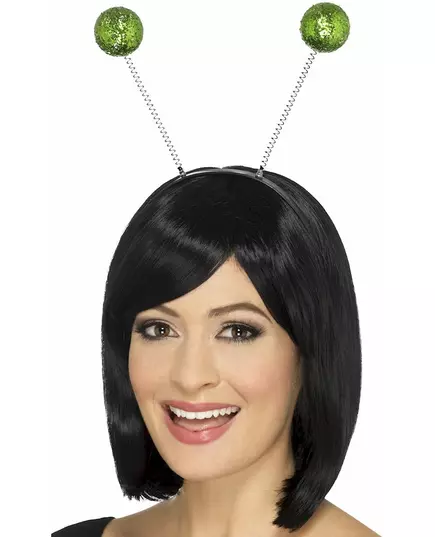 Diadem med gröna glittriga bollar vuxen, image 2