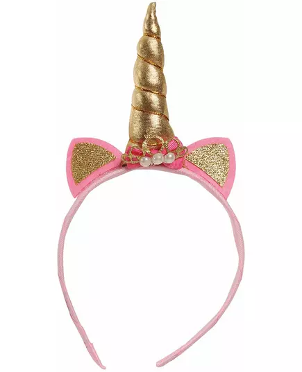 Enhörningsdiadem guld och rosa barn, image 2