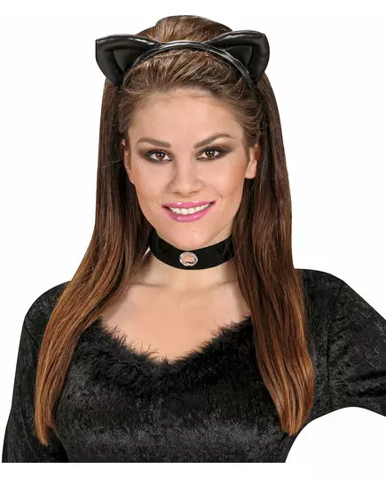 Hårband med svarta kattöron vuxen, image 2