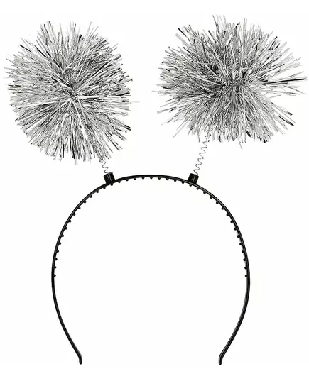 Pannband med silverfärgade pomponger vuxen, image 2