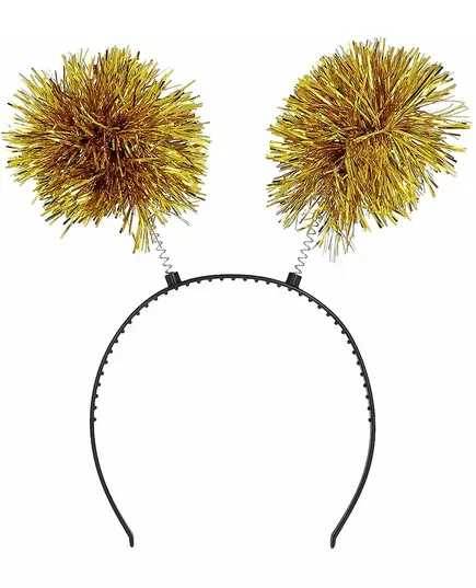 Pannband med gyllene pomponger vuxen, image 2