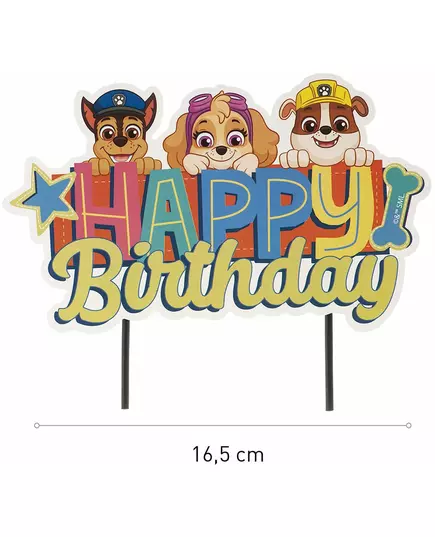 Tårtdekoration Happy Birthday Paw Patrol™ 17,5 cm, image 2