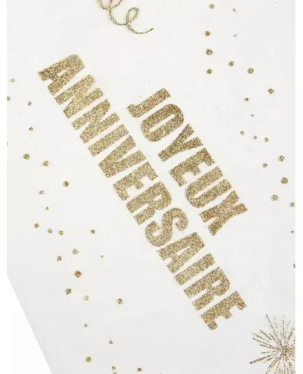 Bordslöpare i gyllene organza «Grattis på födelsedagen» 29 cm x 5 m, image 2