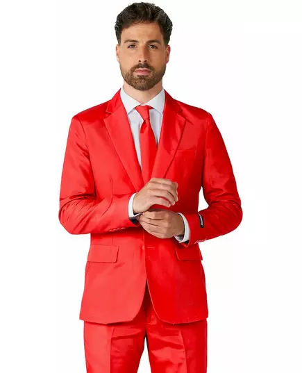 Röd Mr. Solid-maskeraddräkt för herr Suitmeister™, Storlek: Small (EU 44-46), image 2