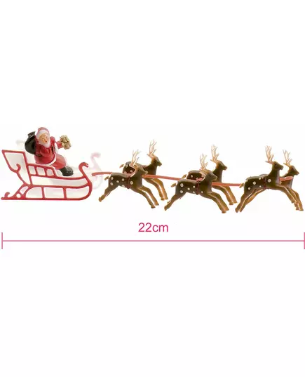 Tårtdekoration Jultomtens släde 22 cm, image 2