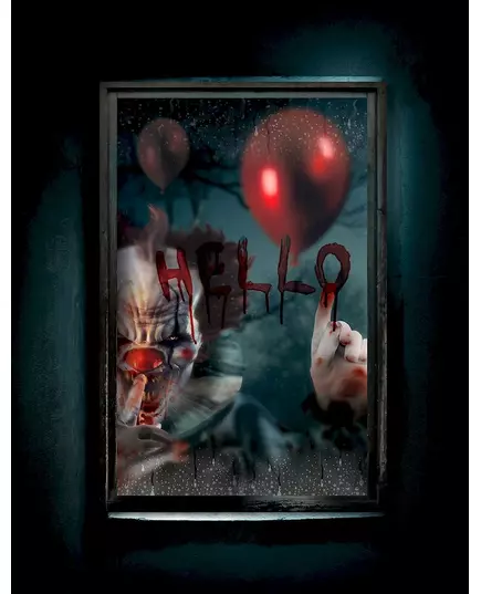 Fönsterdekoration mördark clown 80 x 120 cm, image 2
