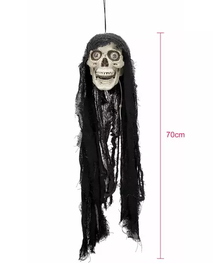 Lysande och ljudande animerad dödskalled dekoration 70 cm, image 2
