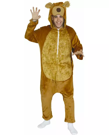 Maskeraddräkt brun björnsoverall vuxen, image 2