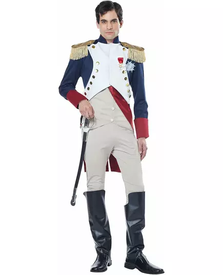 Lyxig fransk kejsare Napoleon-maskeraddräkt herr, Storlek: Medium, image 2