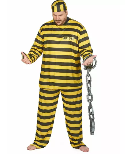 Gul fångemaskeraddräkt för vuxen (plus size), image 2