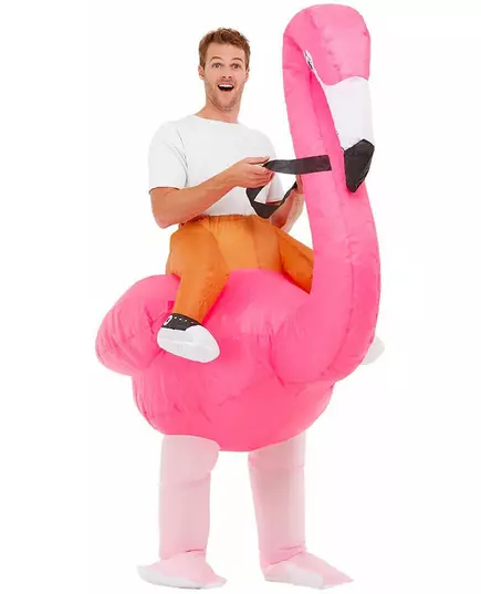 Maskeraddräkt stor rosa flamingo vuxen, image 2