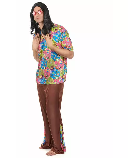 Hippiemaskeraddräkt med utsvängda byxor herr, image 2