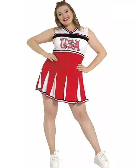 Röd cheerleader-maskeraddräkt tonåring, image 2