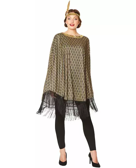 Charlestonponcho-maskeraddräkt guld dam, image 2