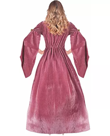 Medeltida prinsessmaskeraddräkt rosa och vit i stora storlekar dam, Storlek: XX-Large, image 2