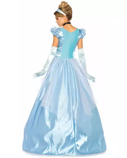 Prinsessmaskeraddräkt, blå satinklänning dam, Storlek: Small (36-38), image 2