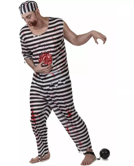 Skrämmande zombiefångemaskeraddräkt herr, Storlek: Large, image 2