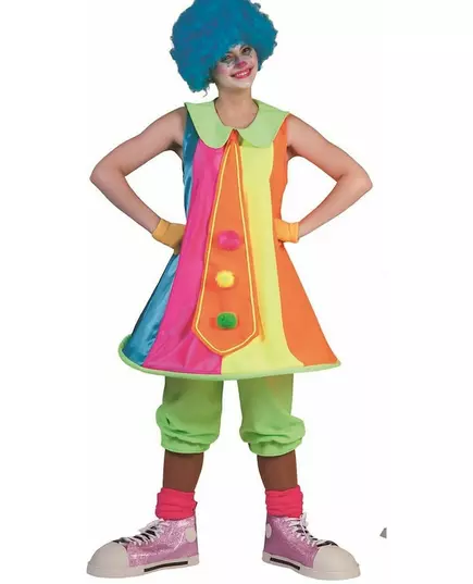 Neonfärgad clownklänning, maskeraddräkt för dam, image 2