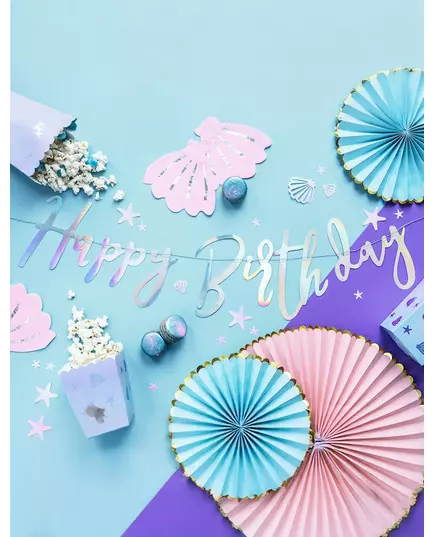 Iridescent pappgirlang Happy Birthday 16,5 x 62 cm, image 2