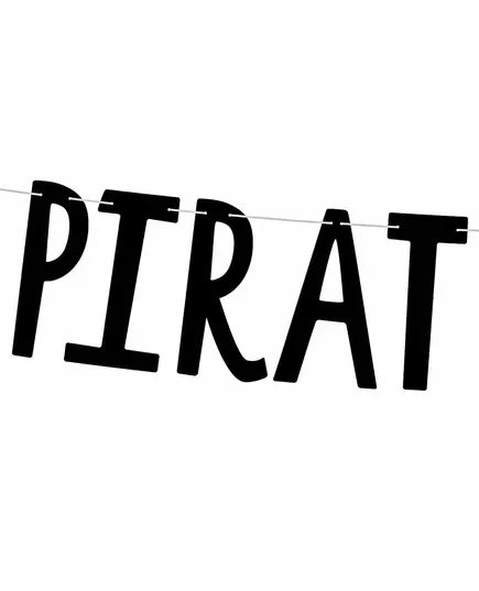 Girlang i svart kartong Pirates Party 14 cm x 1 m, image 2