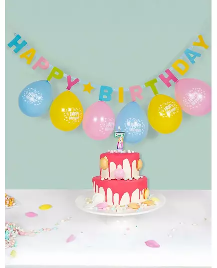 Happy Birthday-girlang i kartong 150 cm, image 2