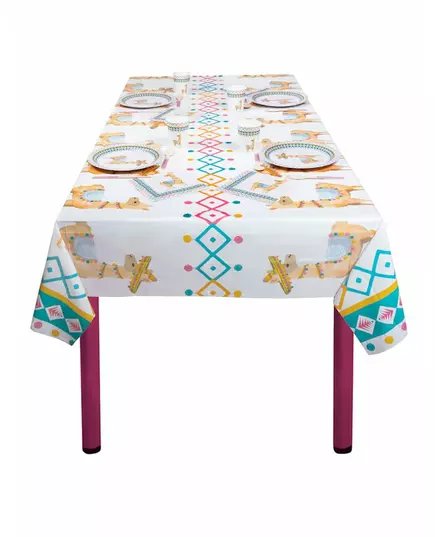 Vit plastduk med lama 130 x 180 cm, image 2