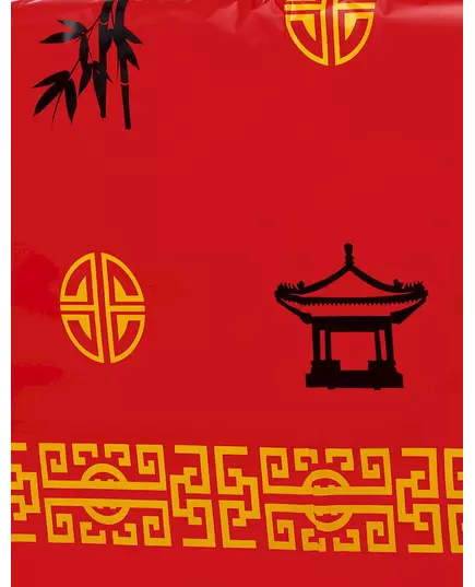 Röd plastduk Asien 137 x 274 cm, image 2
