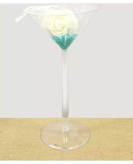 Plastvas på fot formad som ett jättestort martiniglas, 46 cm, image 2