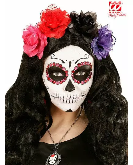 40 rosa och röda strass vuxen Dia de los muertos, image 2