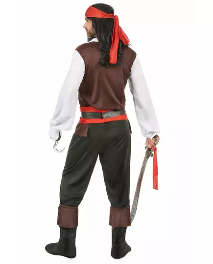 Piratmaskeraddräkt med svarta byxor herr, Storlek: XX-Large, image 2