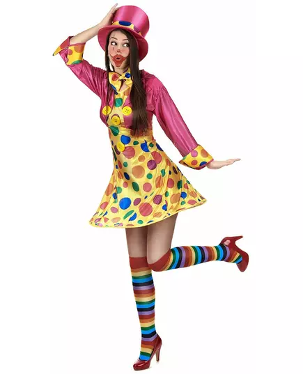 Rolig clownmaskeraddräkt för dam, Storlek: X-Large, image 2