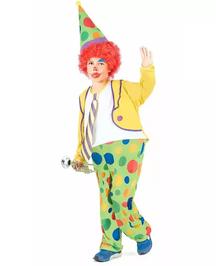 Glad clownmaskeraddräkt pojke, Storlek: 7-9 år (120-130 cm), image 2