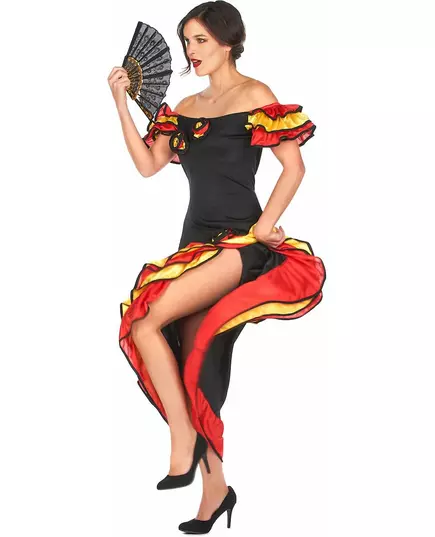 Flamencodansös-maskeraddräkt dam, Storlek: Medium/Large, image 2