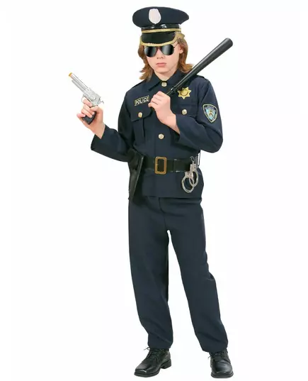 Marinblå polismaskeraddräkt pojke, Storlek: 11-13 år (158 cm), image 2
