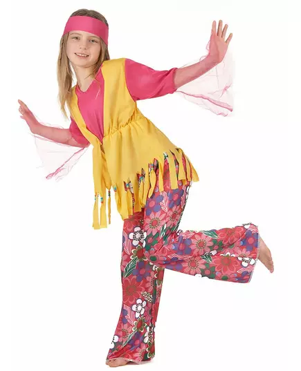 Färgglad hippie-maskeraddräkt flicka, Storlek: 4-6 år (110-120 cm), image 2