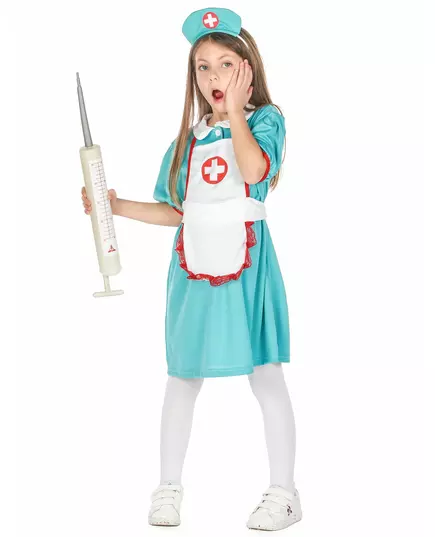 Grön sjuksköterskemaskeraddräkt för flickor, Storlek: 7-9 år (120-130 cm), image 2
