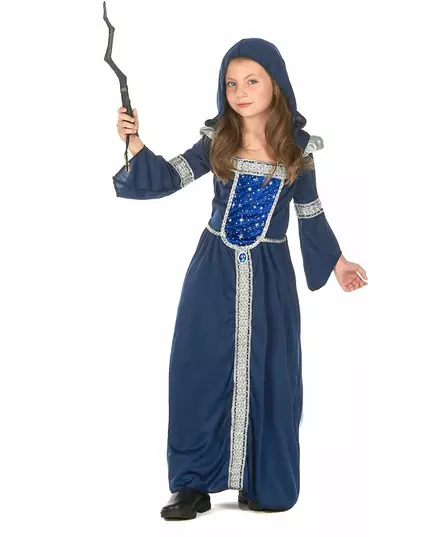 Midnattsblå maskeraddräkt magiker flicka, image 2