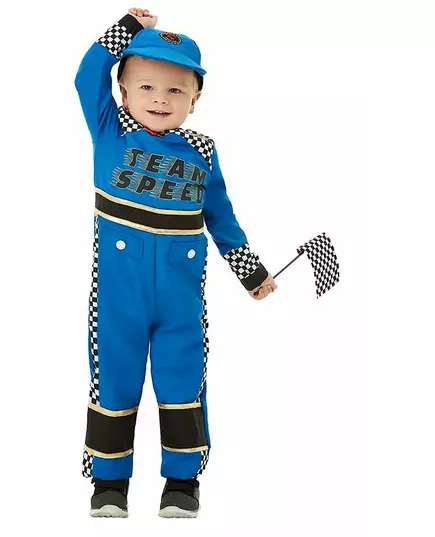 Maskeraddräkt blå racerbilförare baby, Storlek: 1-2 år (84/89 cm), image 2