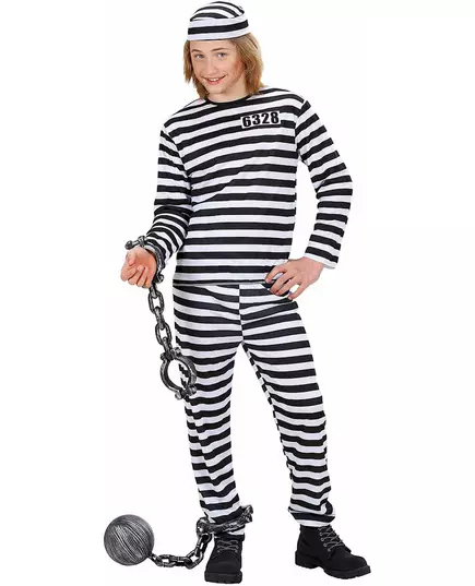 Svartvit fångmaskeraddräkt tonåring, image 2